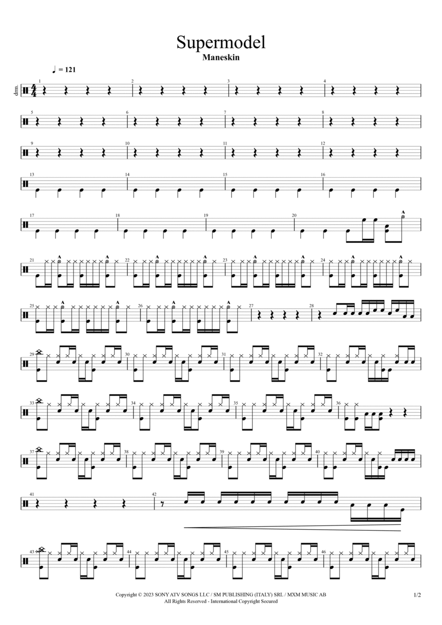 Supermodel Drum Set scores gallery preview page 1