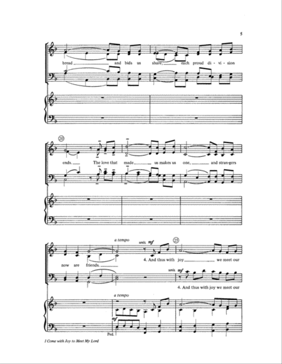 I Come with Joy to Meet My Lord 4-Part scores gallery preview page 5