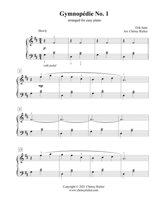 Book cover for Gymnopédie No. 1 - easy piano