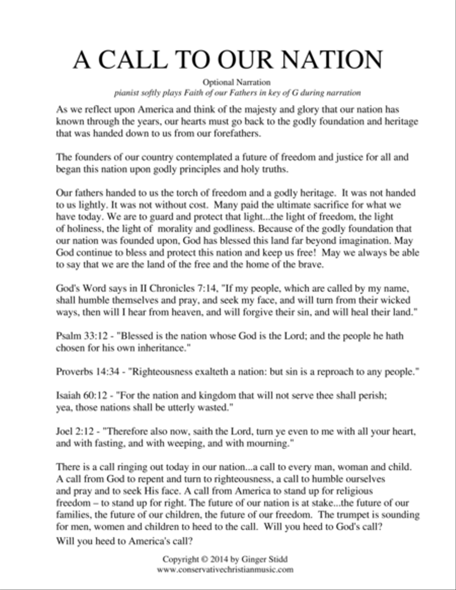 A Call to our Nation 4-Part scores gallery preview page 1