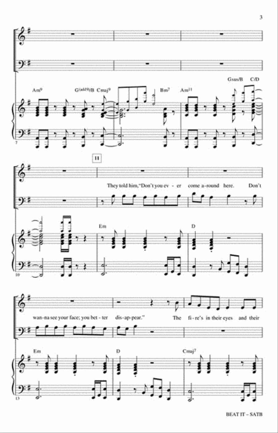 Beat It Beat It 4-Part scores gallery preview page 3
