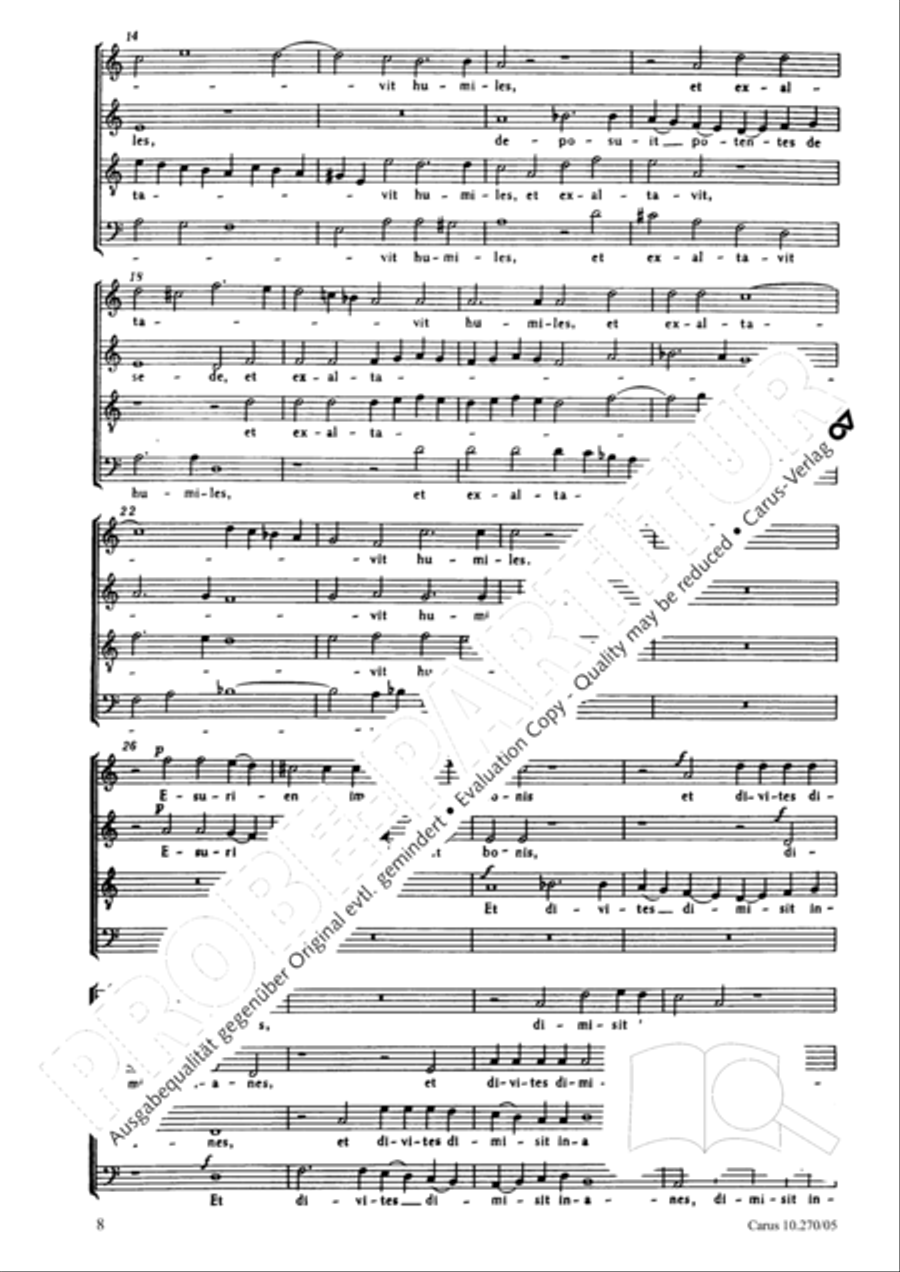 Magnificat in B flat major 4-Part scores gallery preview page 9