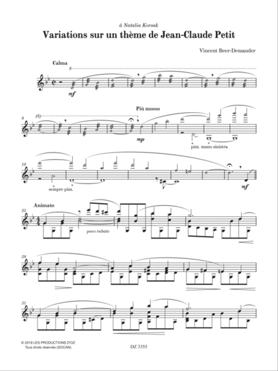 Variations sur un thème de Jean-Claude Petit Mandolin scores gallery preview page 3