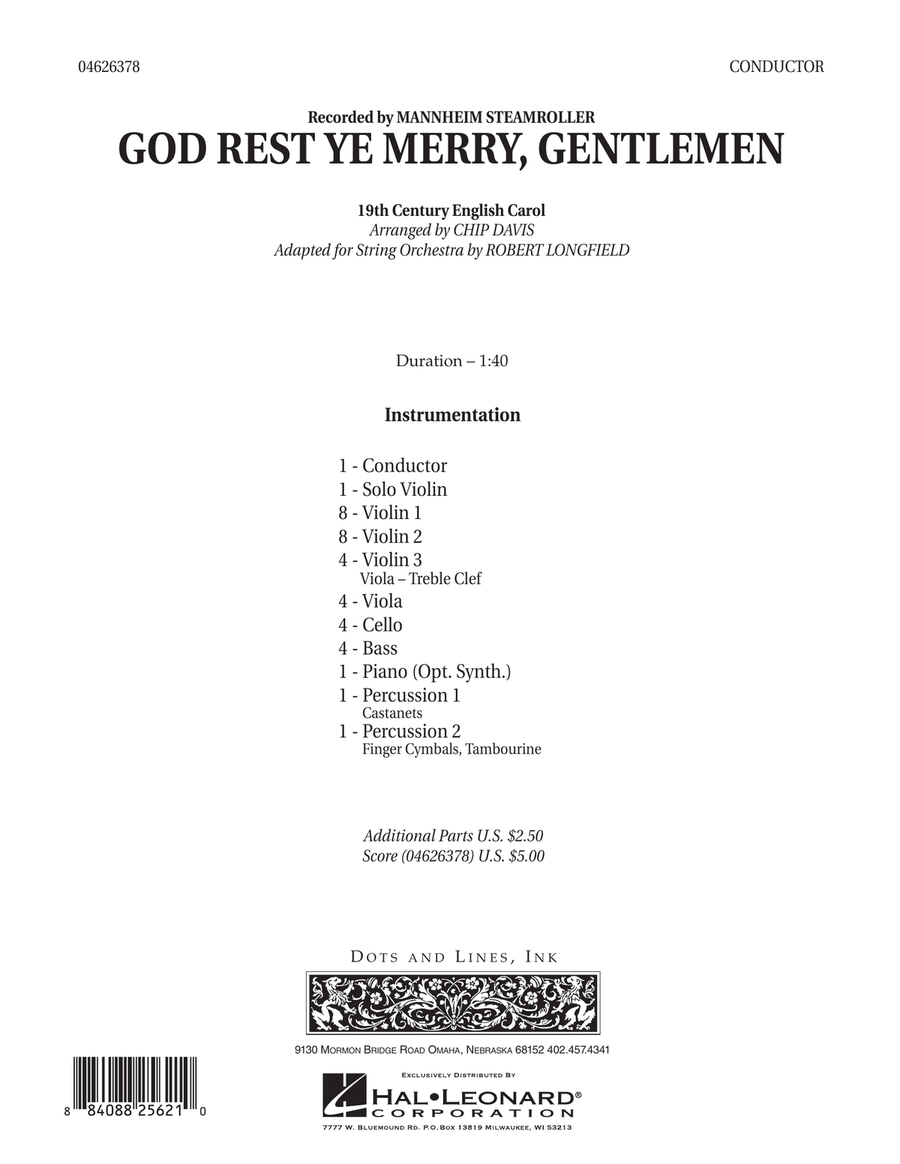 God Rest Ye Merry, Gentlemen - Full Score Orchestra scores gallery preview page 1