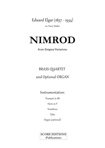Elgar – Nimrod (for Brass Quartet and optional Organ) image number null