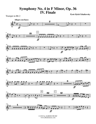 Book cover for ‪Tchaikovsky‬ Symphony No. 4, Movement IV - Trumpet in Bb 2 (Transposed Part), Op. 36