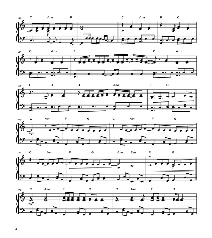 New Year's Day New Year's Day Piano Solo scores gallery preview page 4