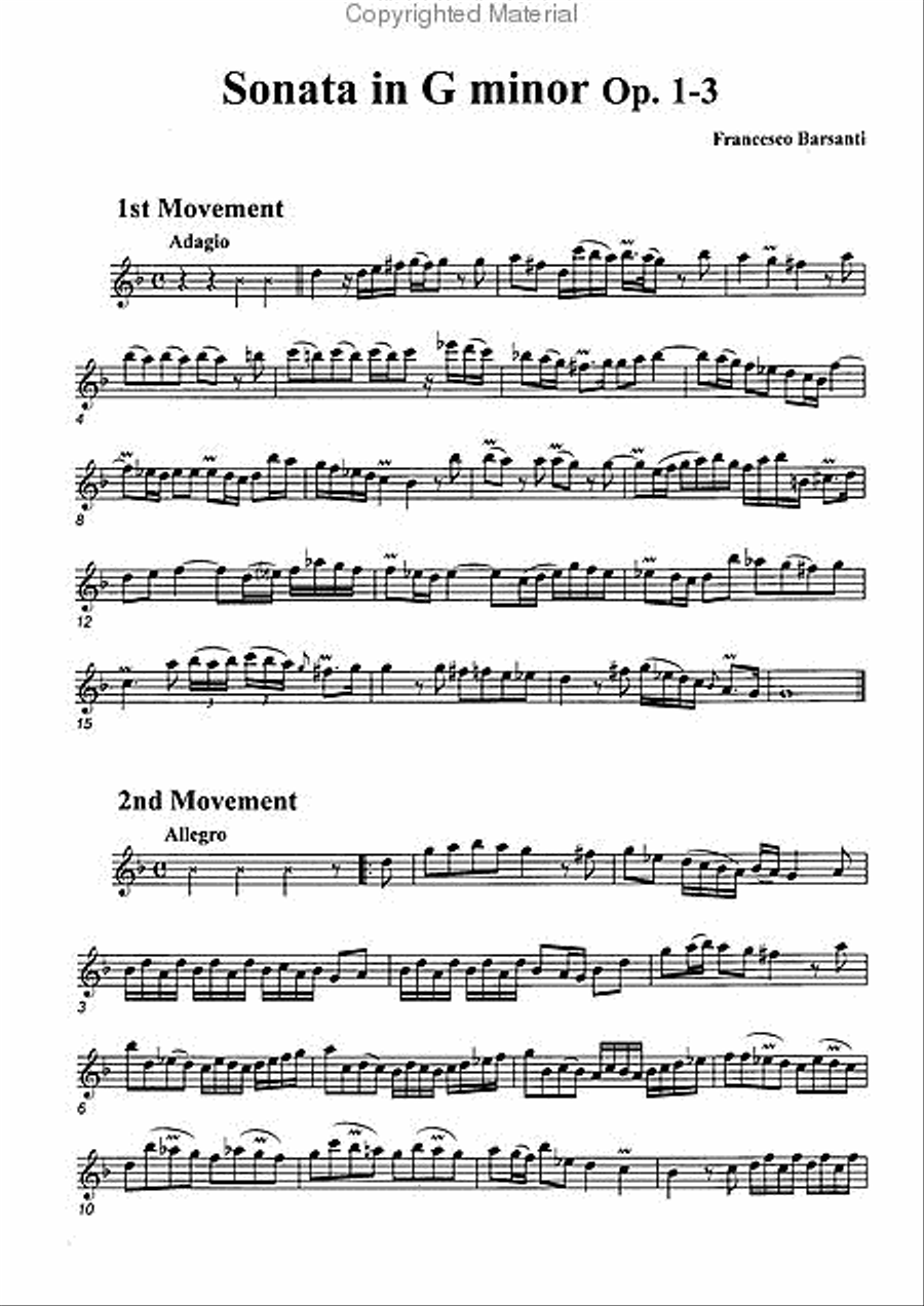 Sonata in G minor, Op. 1-3 Alto Recorder scores gallery preview page 2