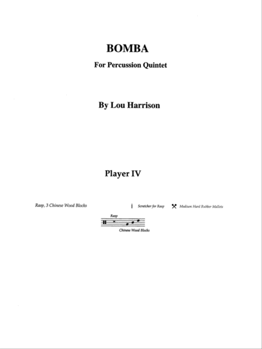 Bomba: 4th Percussion Bomba: 4th Percussion Percussion Ensemble scores gallery preview page 1