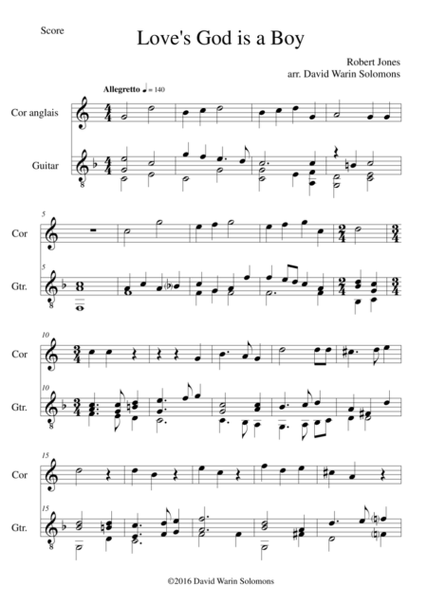 Love's God is a Boy for cor anglais and guitar image number null