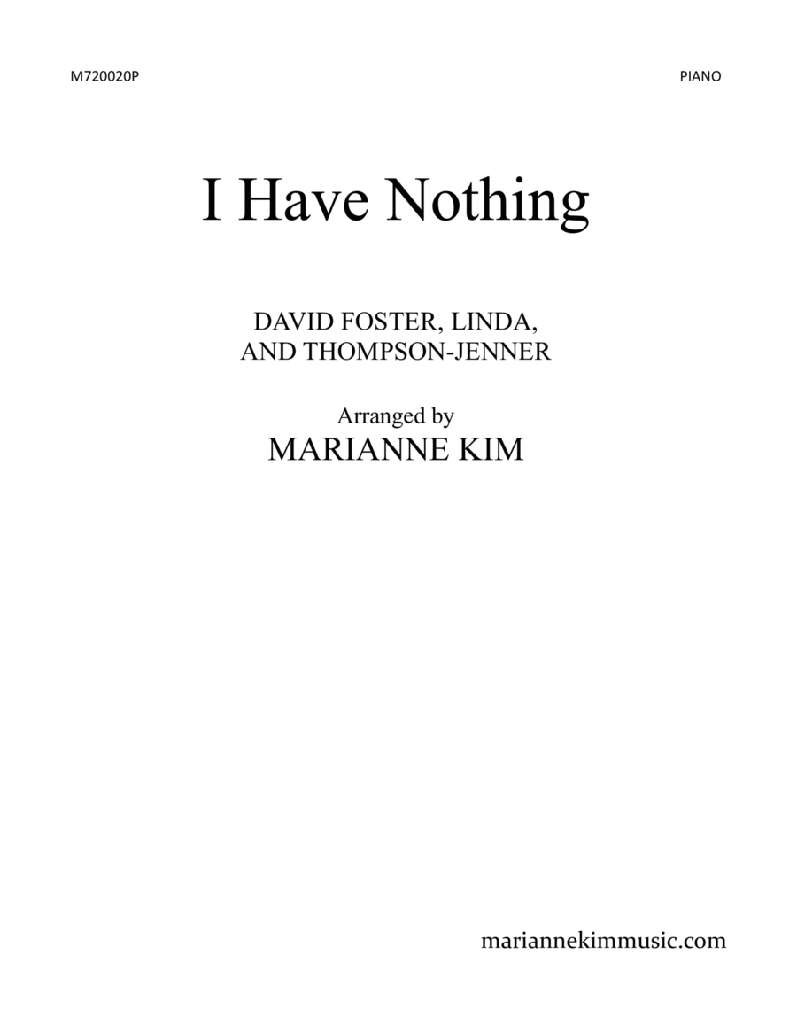 I Have Nothing Piano Solo scores gallery preview page 1