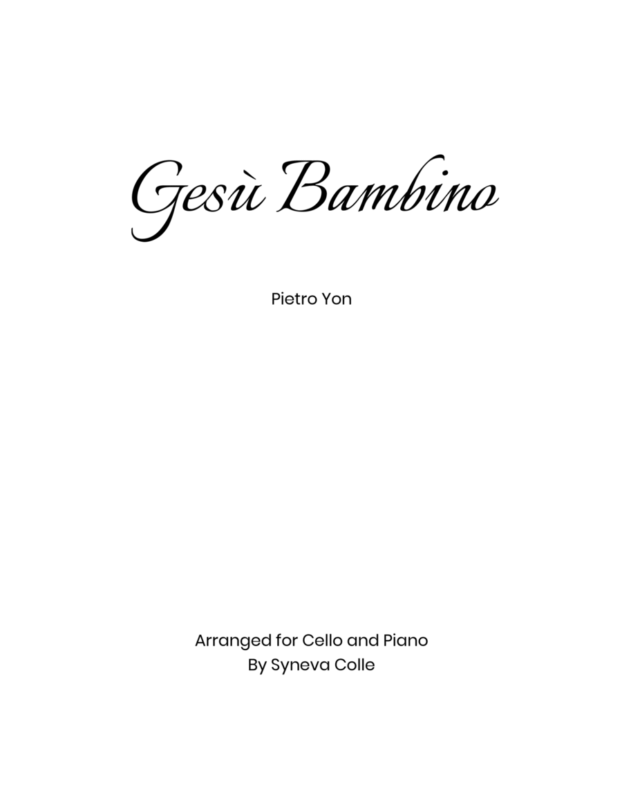 Gesù Bambino Gesù Bambino Piano scores gallery preview page 1