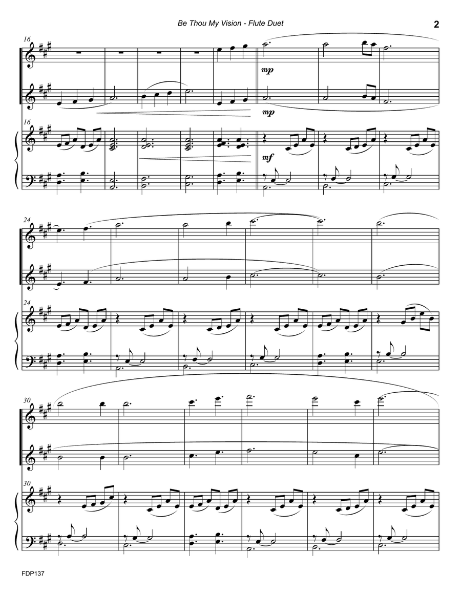 BE THOU MY VISION - FLUTE DUET with Piano Accompaniment Flute Duet scores gallery preview page 2