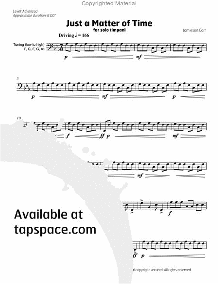 Just a Matter of Time Just a Matter of Time Percussion scores gallery preview page 4