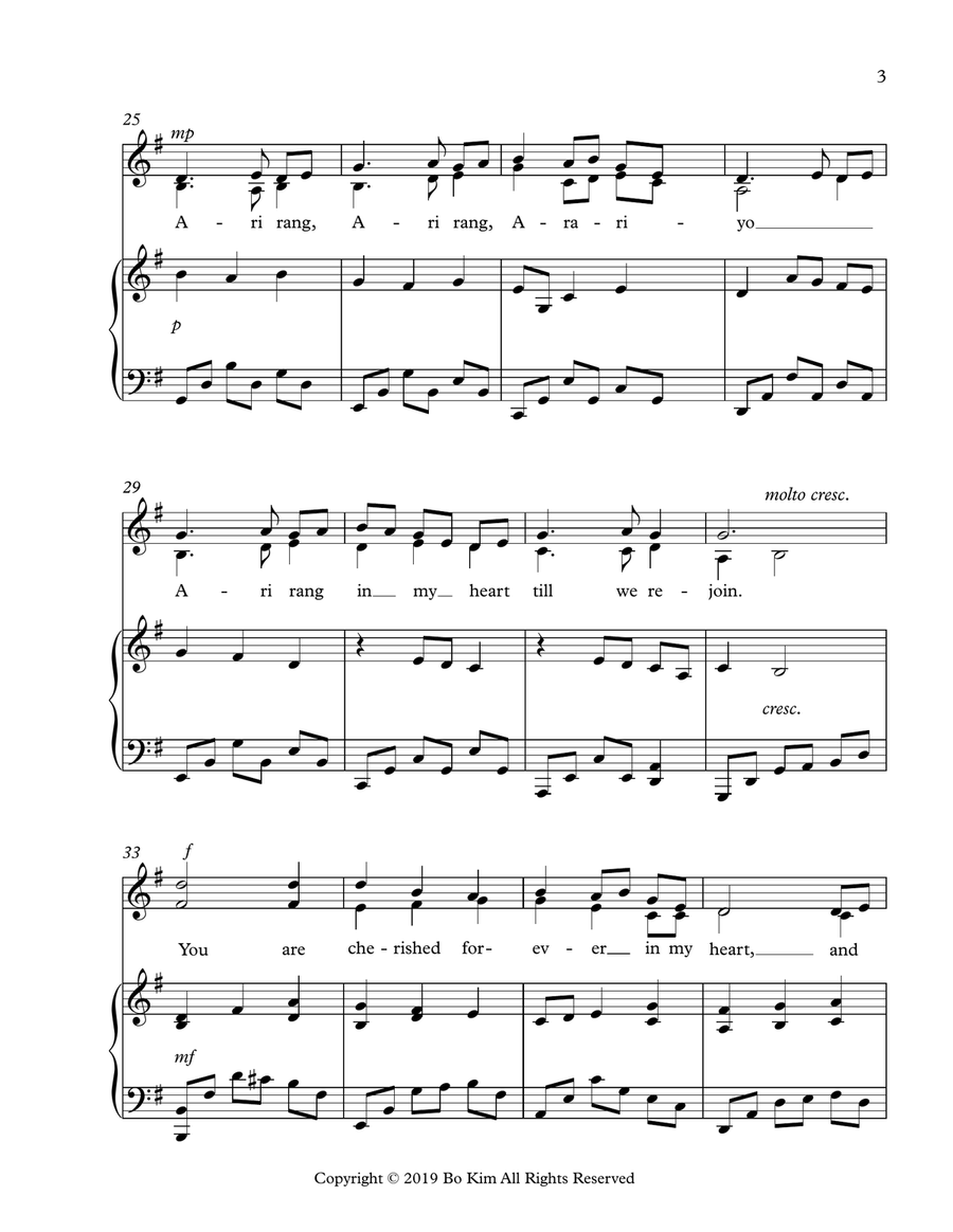 A Farewell Song (Based on Arirang (아리랑), a Korean Folk Tune)