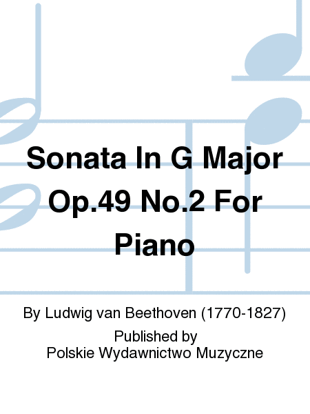 Sonata In G Major Op.49 No.2 For Piano