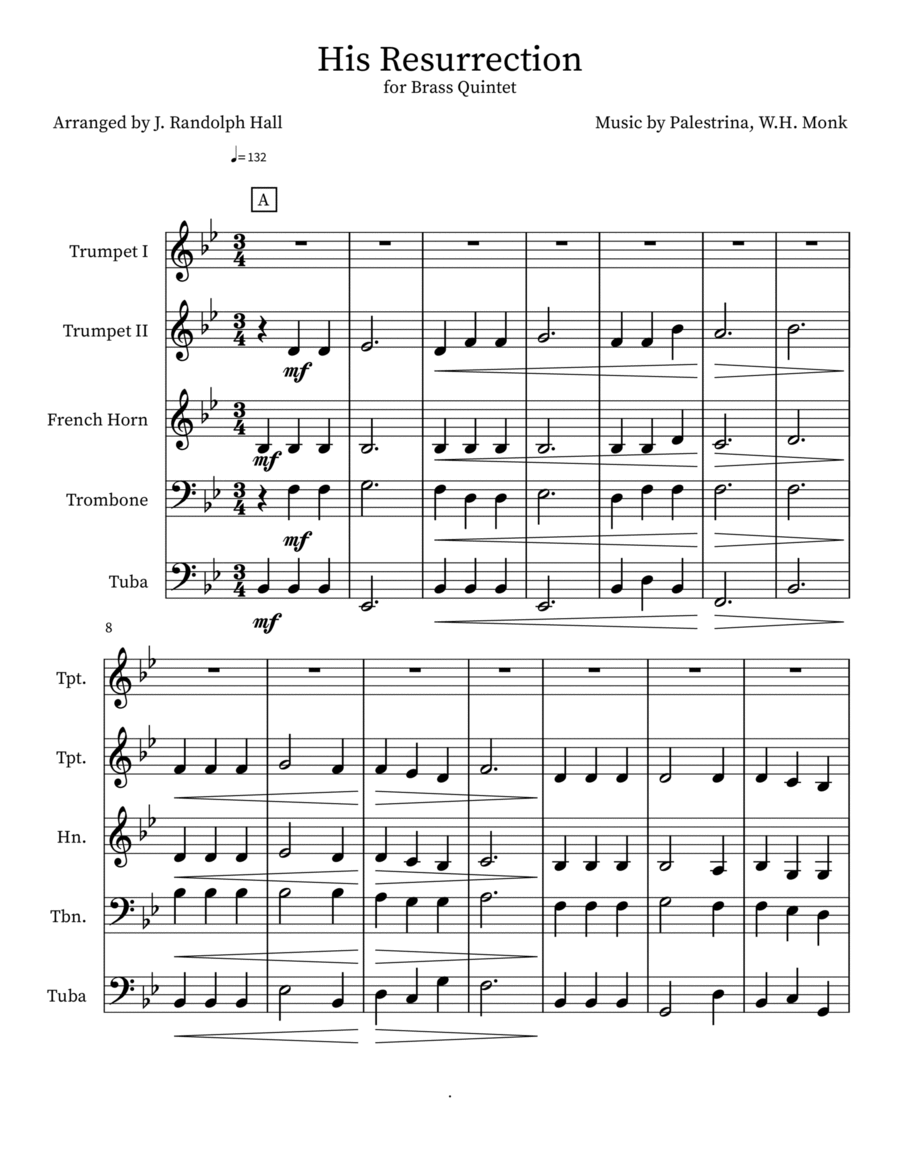 His Resurrection Small Ensemble scores gallery preview page 1