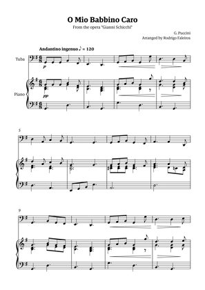 Book cover for O Mio Babbino Caro - for tuba solo (with piano accompaniment)