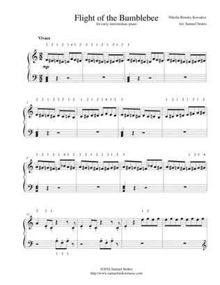 Flight of the Bumblebee - for early-intermediate piano