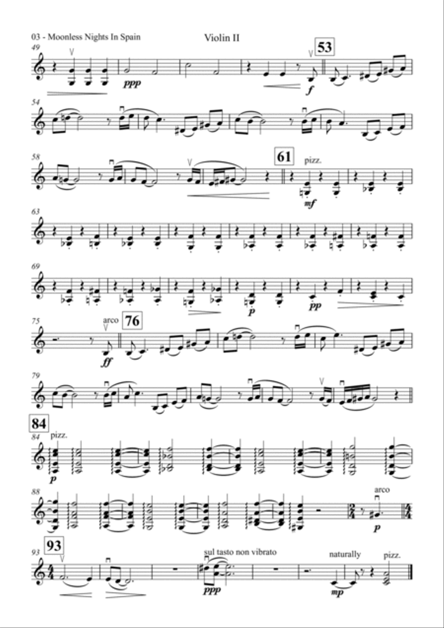 Moonless Nights in Spain String Quartet scores gallery preview page 2