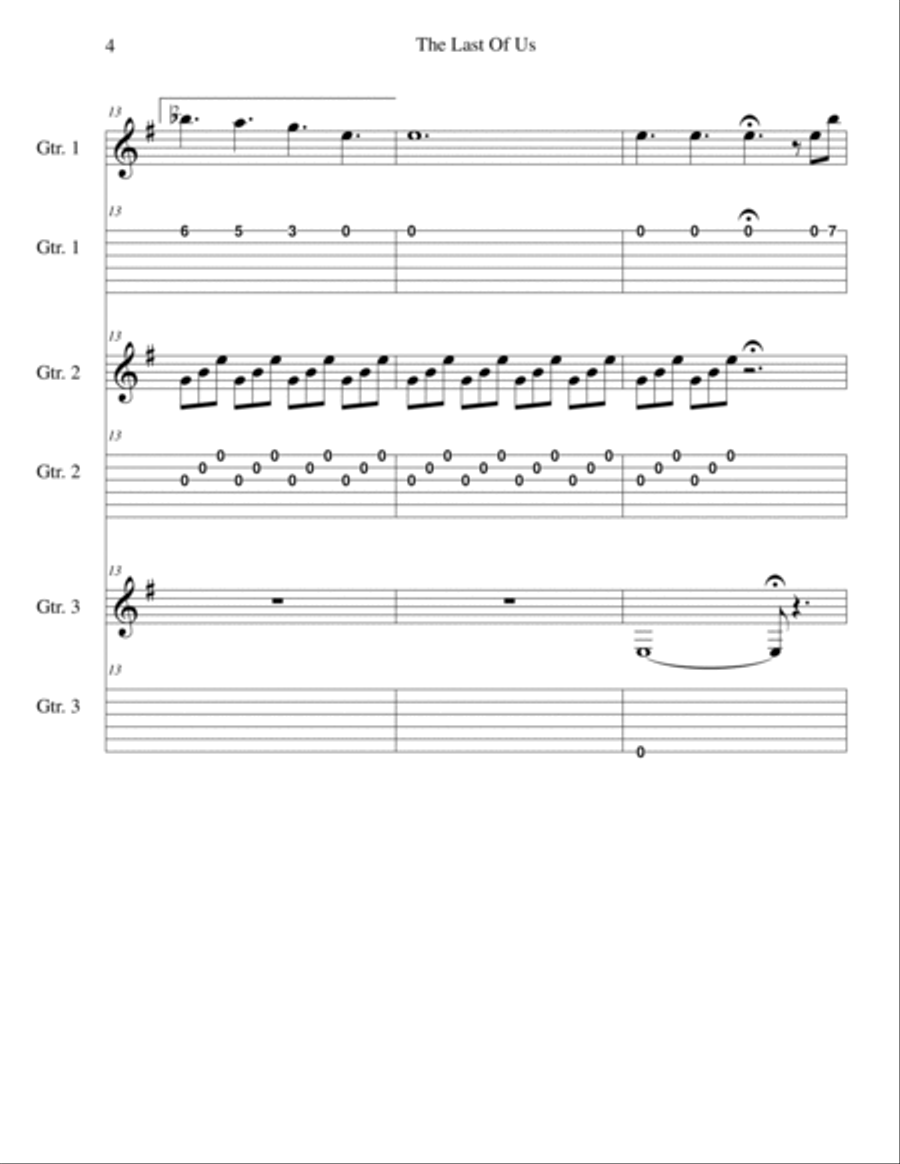 The Last Of Us Guitar scores gallery preview page 4