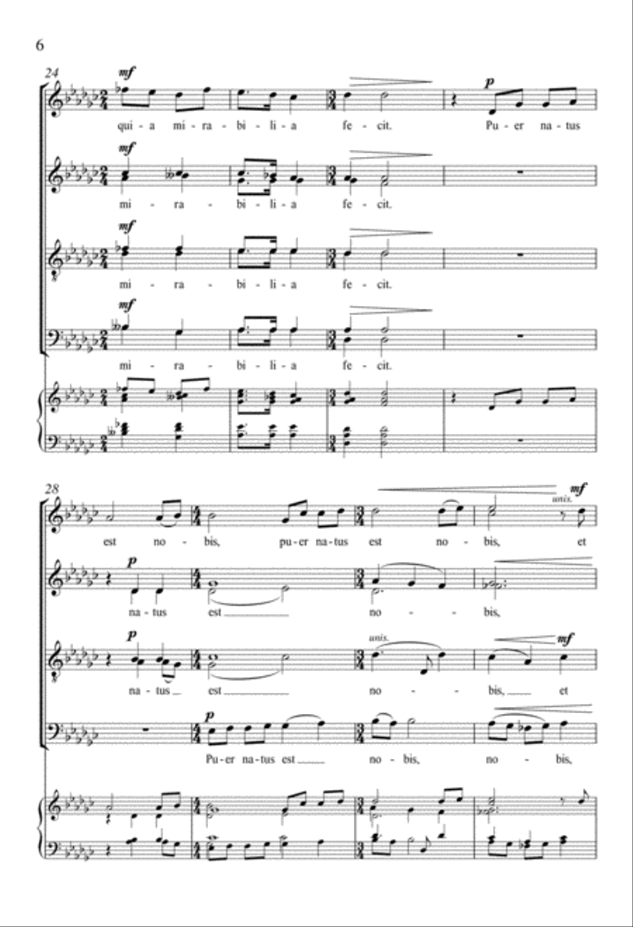 Puer natus est nobis Puer natus est nobis Divisi scores gallery preview page 6