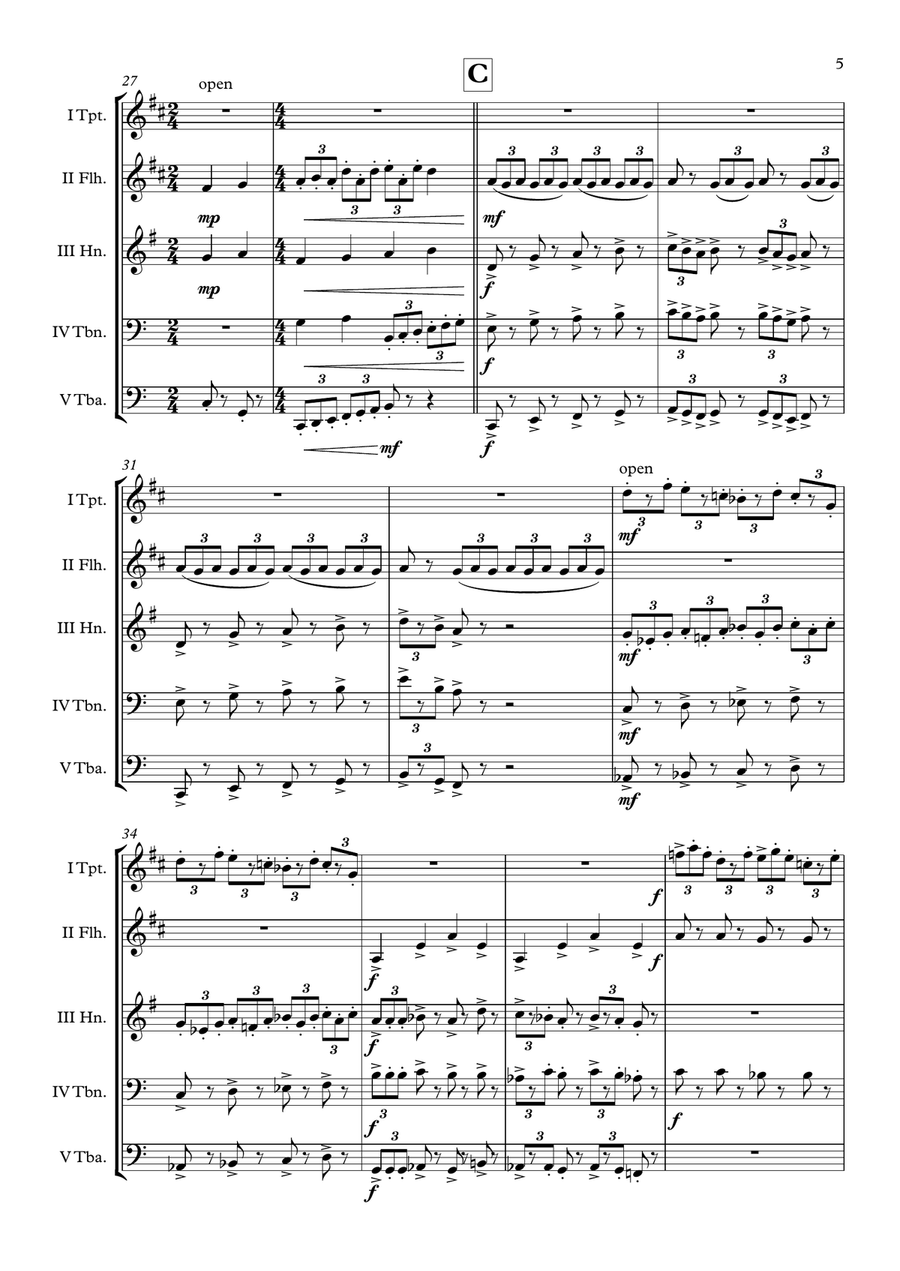 Flying Brass Quintet scores gallery preview page 6