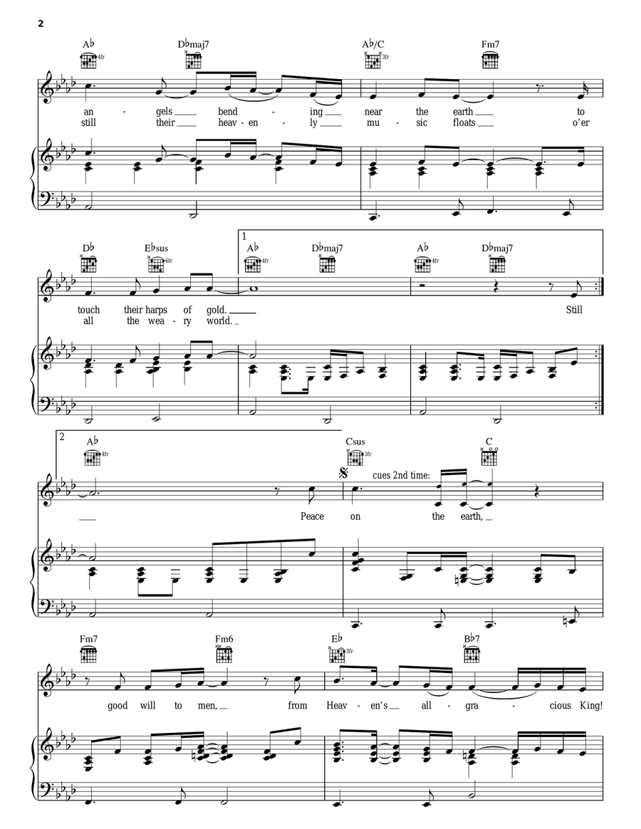 It Came Upon A Midnight Clear Piano, Vocal, Guitar scores gallery preview page 2
