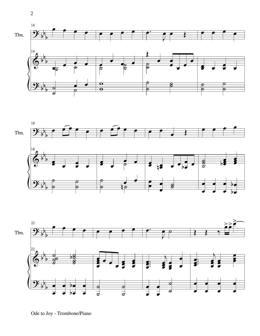 GREAT HYMNS Set 1 & 2 (Duets - Trombone and Piano with Parts) Trombone Duet scores gallery preview page 4
