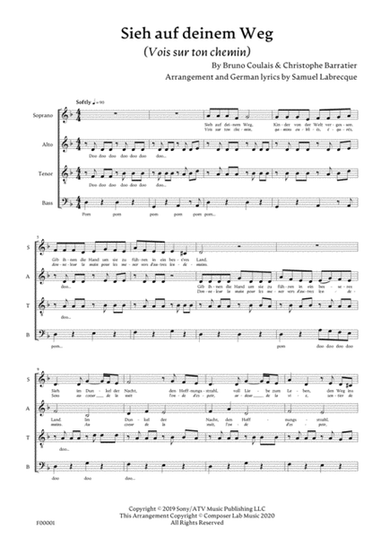 Vois Sur Ton Chemin (Bruno Coulais) » Sheet Music for Children's Choir