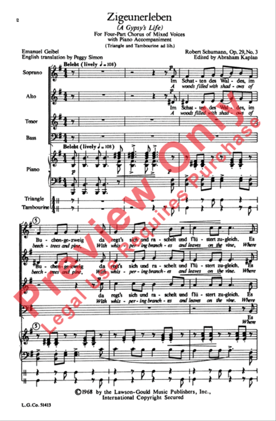 Zigeunerleben Choir scores gallery preview page 17