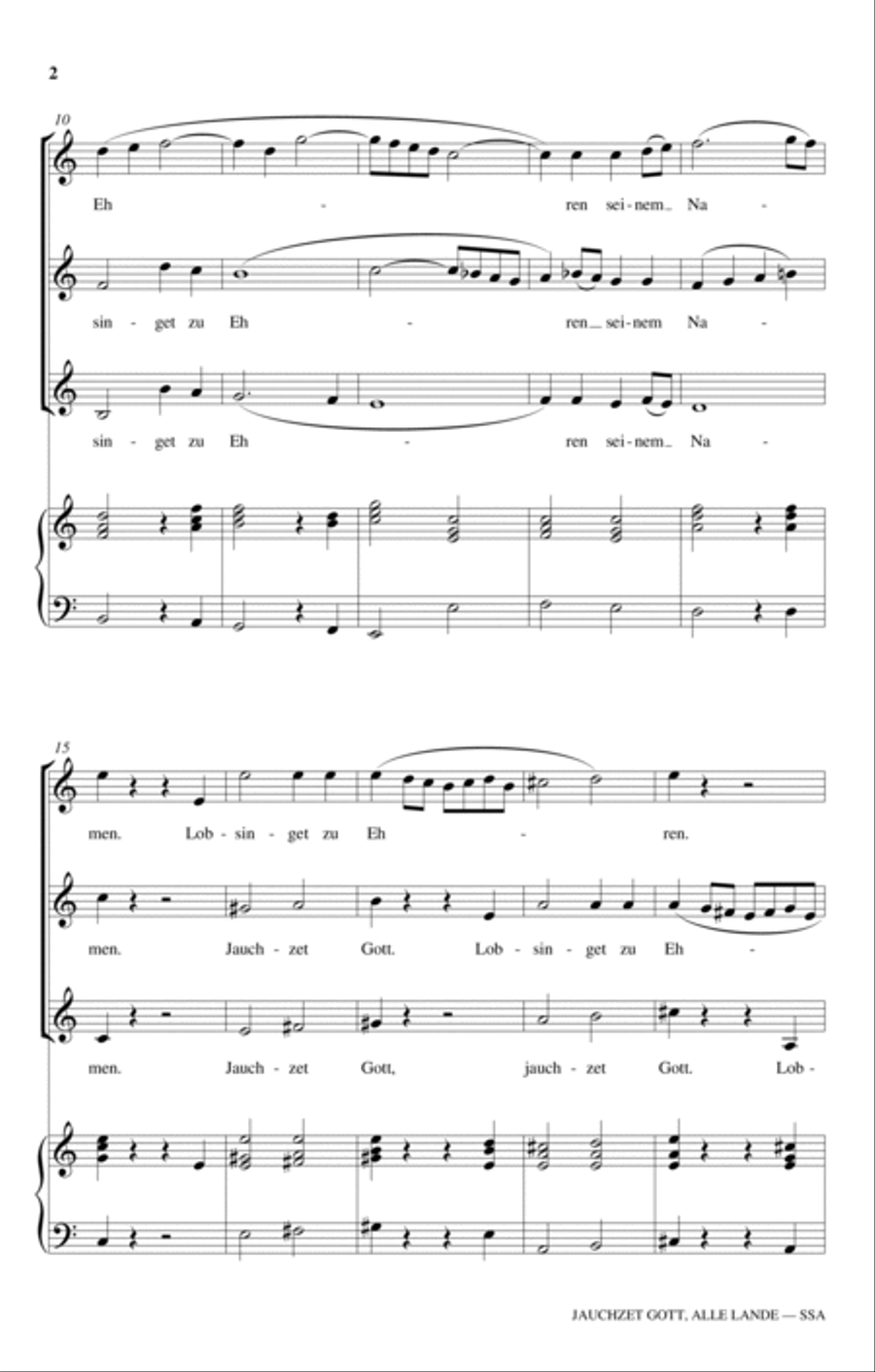Jauchzet Gott, Alle Lande SSA scores gallery preview page 2
