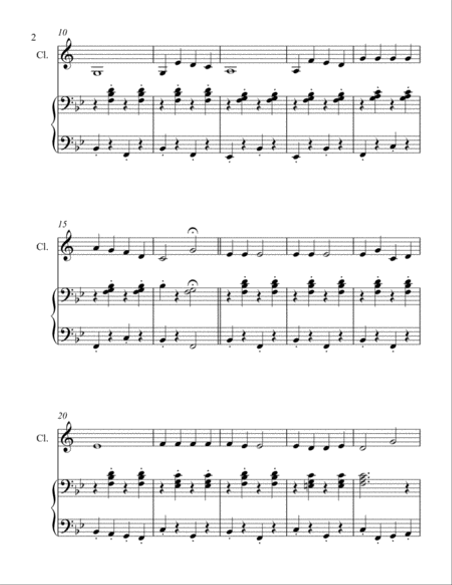 Jingle Bells - Clarinet and Piano Clarinet Solo scores gallery preview page 2