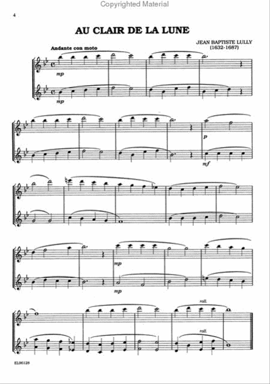 Classical Duets For All (Flute, Piccolo) Flute Duet scores gallery preview page 3