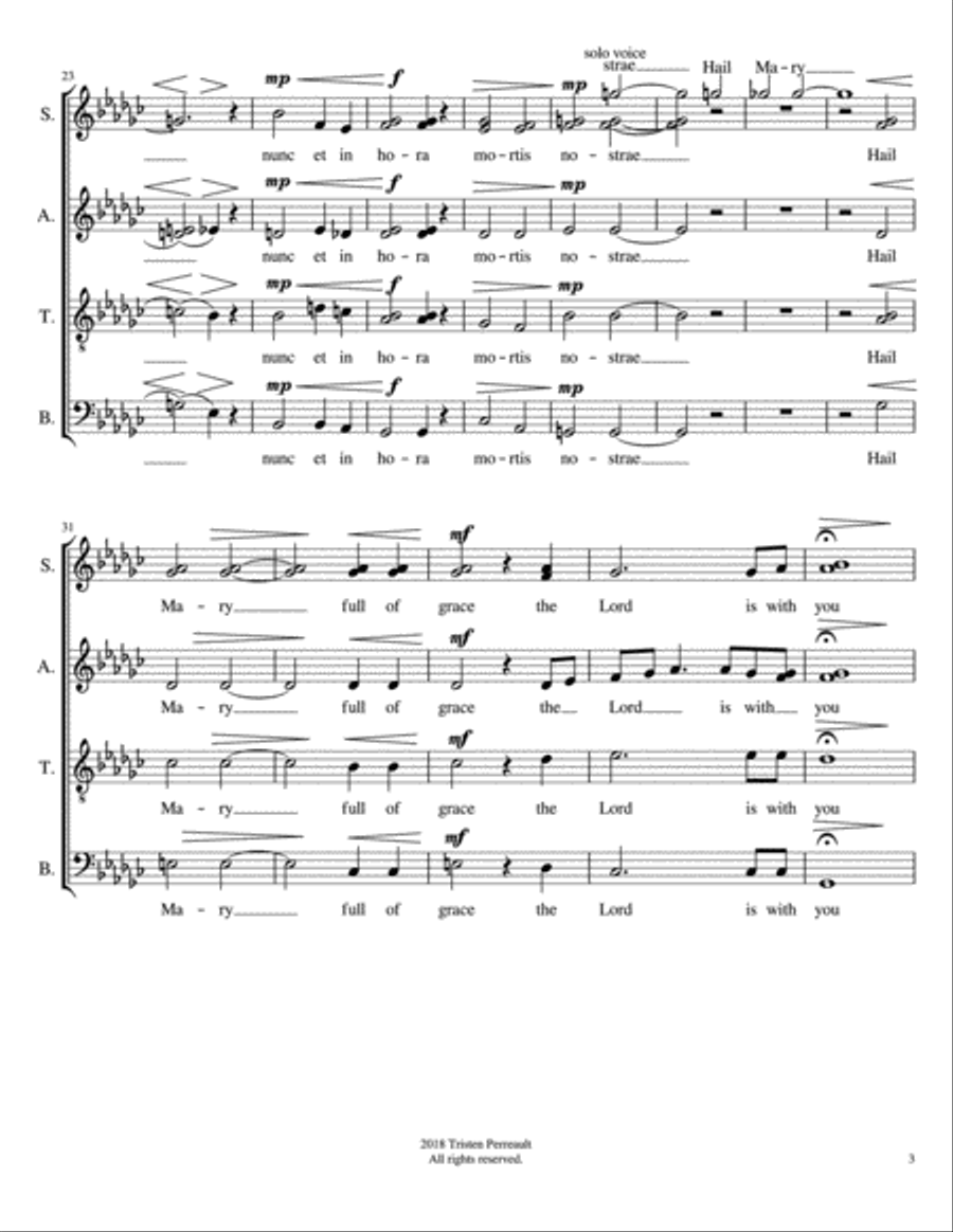 Ave Maria 4-Part scores gallery preview page 3