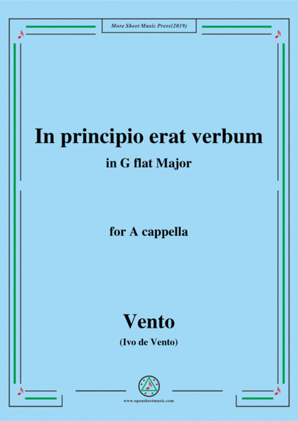 Vento-In principio erat verbum,in G flat Major,for A cappella image number null