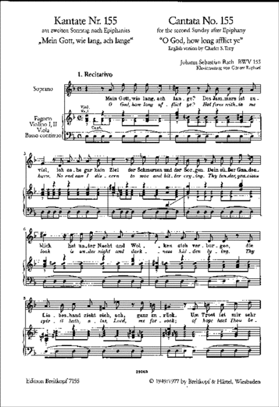 Cantata BWV 155 “O God, how long afflict ye” 4-Part scores gallery preview page 2