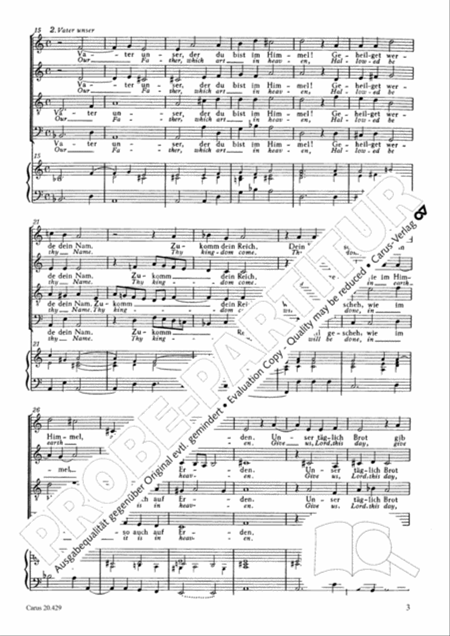 Das Benedicite vor dem Essen Score scores gallery preview page 8