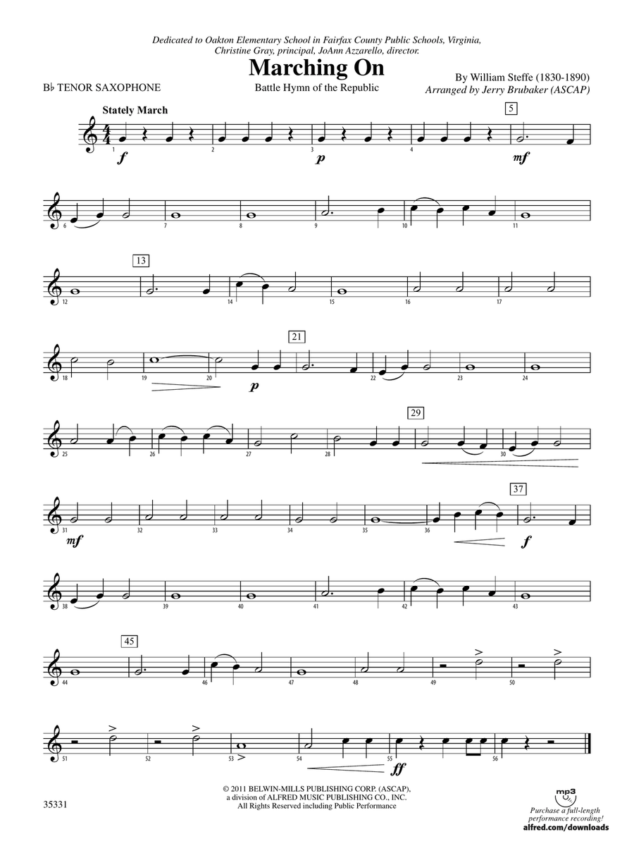 Marching On: B-flat Tenor Saxophone