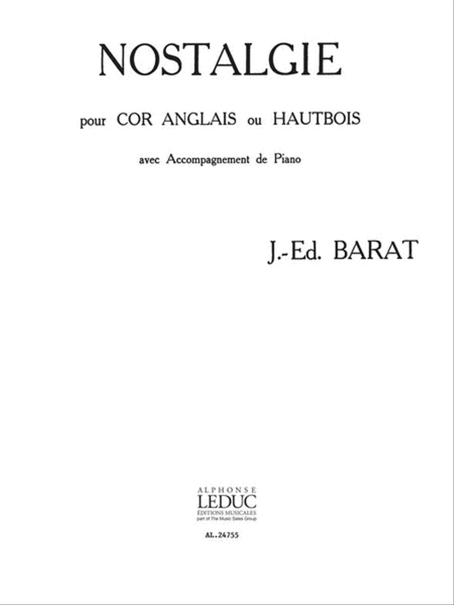 Barat Nostalgie Cor Anglais & Piano Book English Horn scores gallery preview page 1