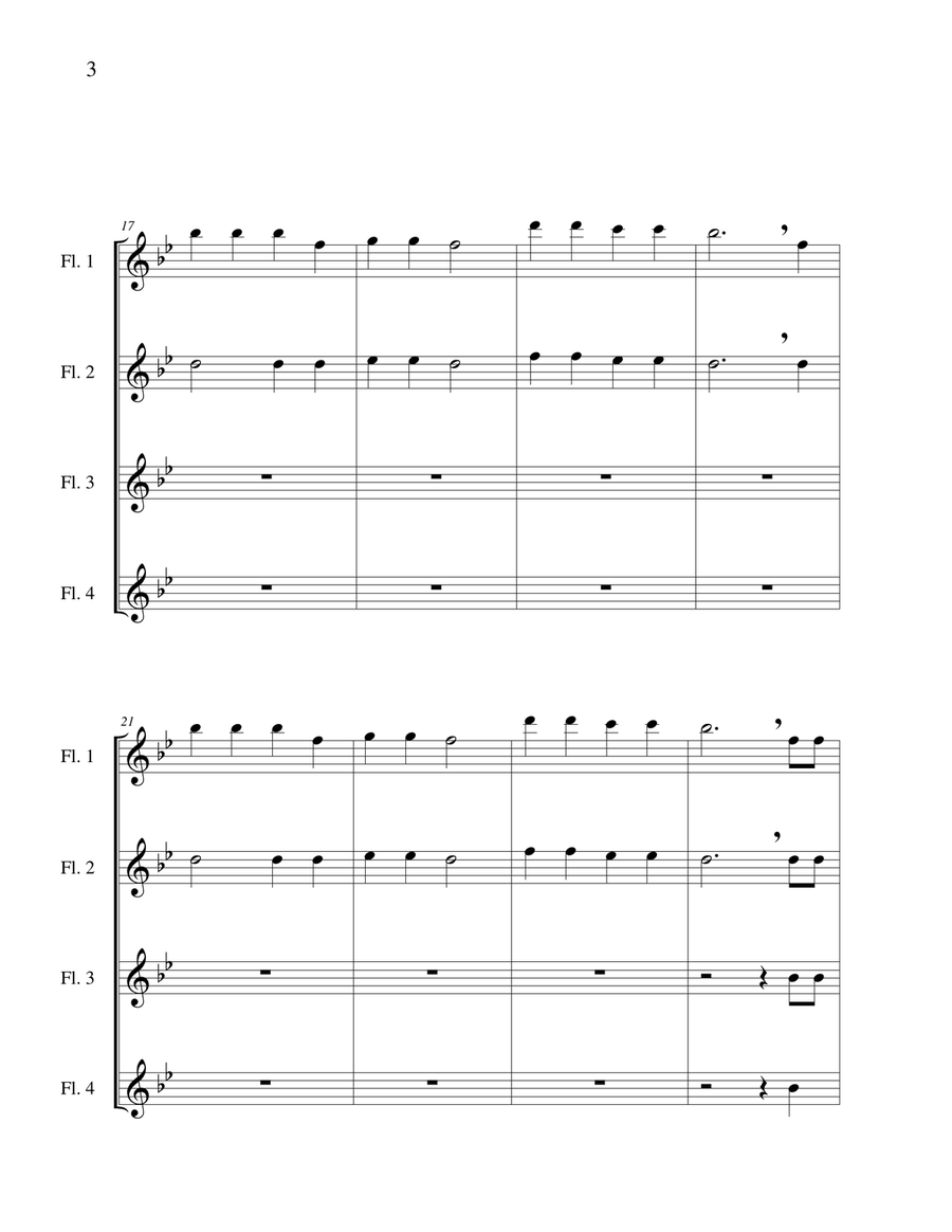 Old MacDonald Had a Farm - Flute Quartet Flute Quartet scores gallery preview page 5