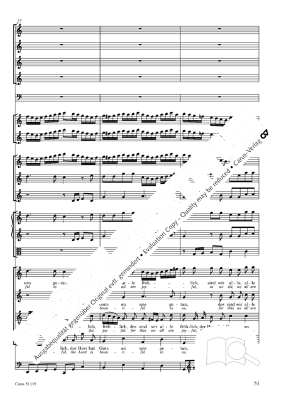 Praise the Lord, O Jerusalem (Preise, Jerusalem, den Herrn) 4-Part scores gallery preview page 52