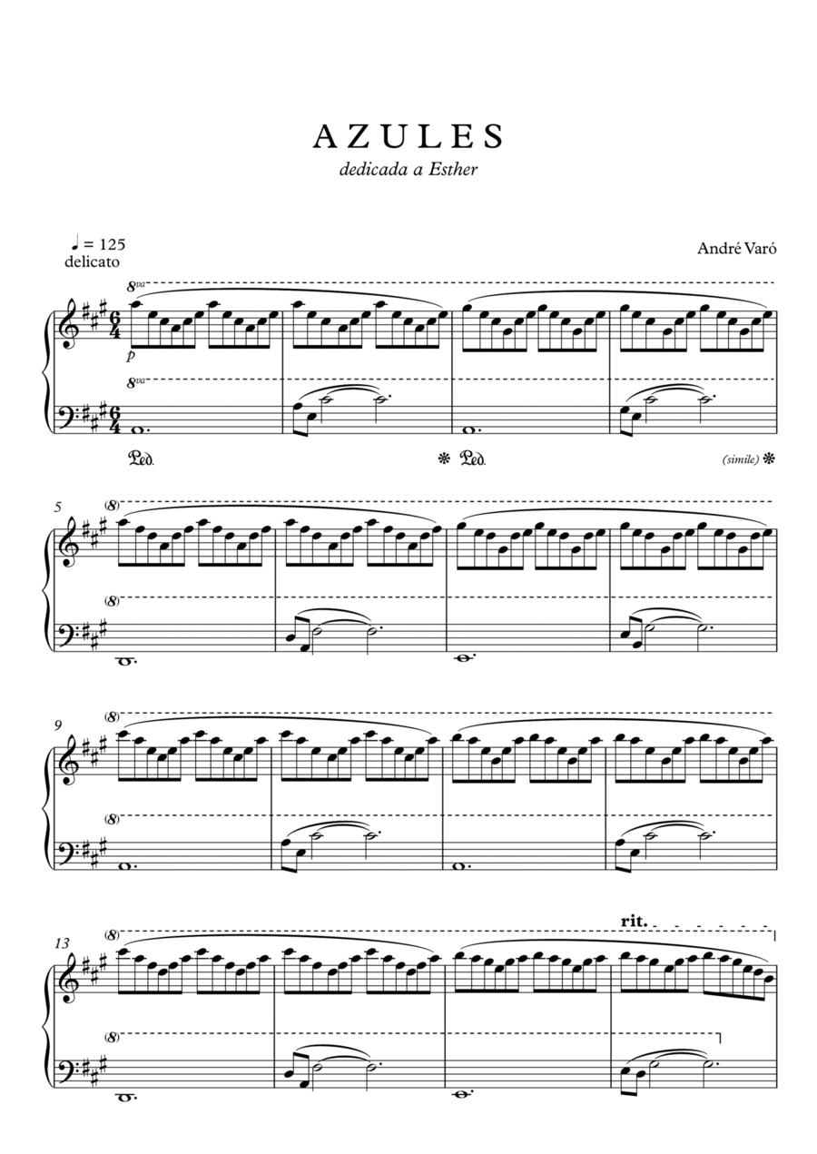 Azules Piano Solo scores gallery preview page 1