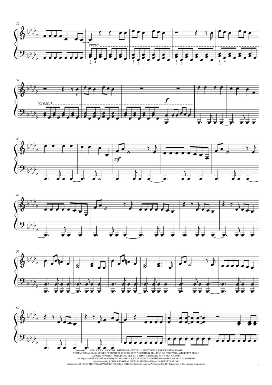 Dark Horse Piano Solo scores gallery preview page 2