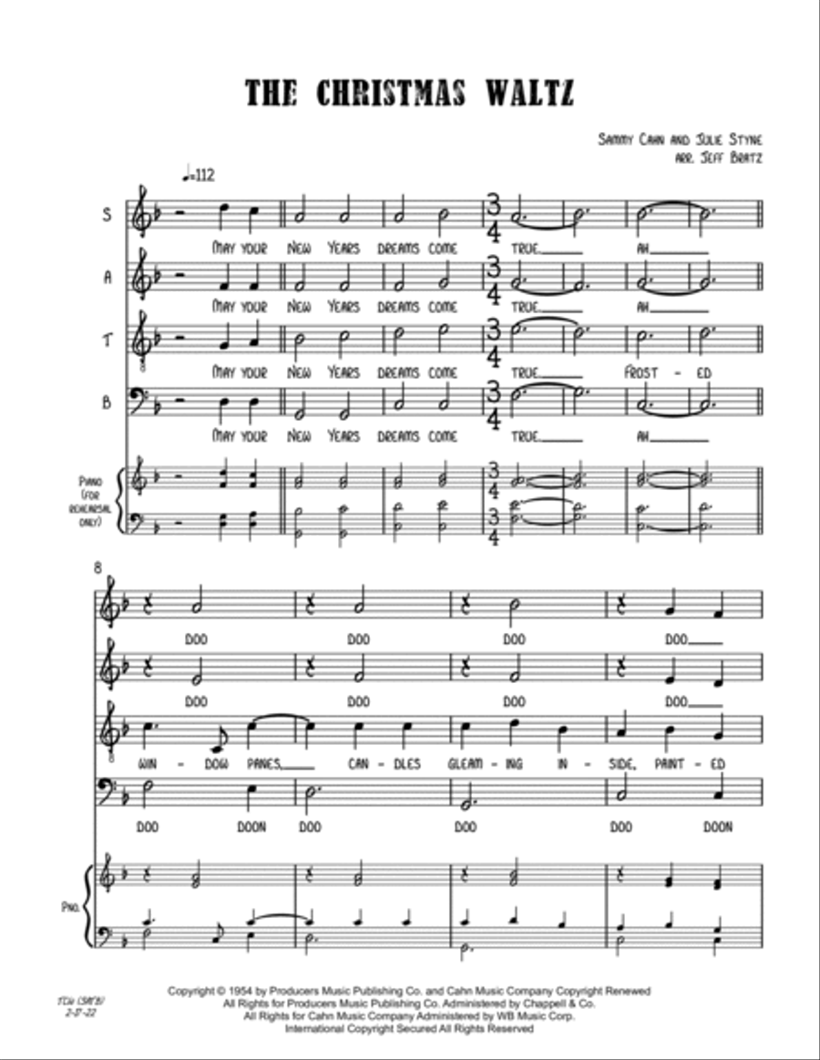 The Christmas Waltz 4-Part scores gallery preview page 2
