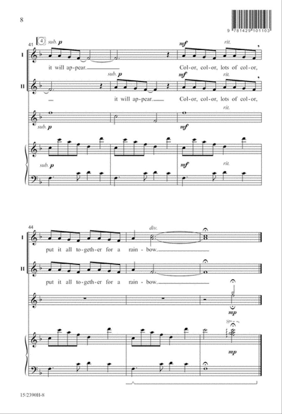 You Can Always Have a Rainbow 2-Part scores gallery preview page 9