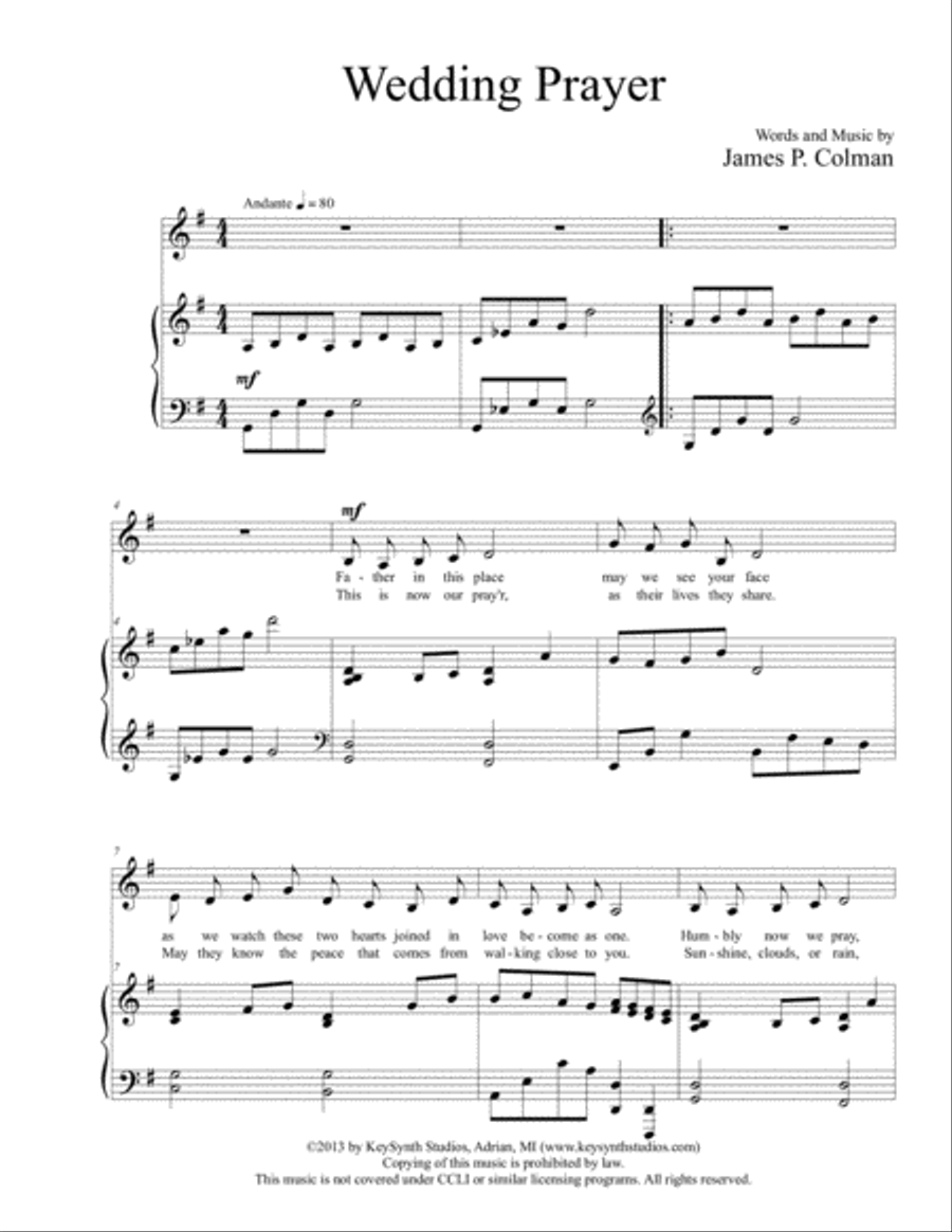 Wedding Prayer Low Voice scores gallery preview page 3