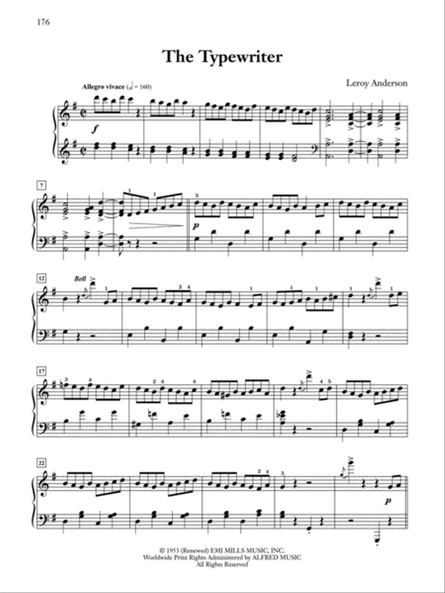 Leroy Anderson at the Piano Piano Solo scores gallery preview page 6
