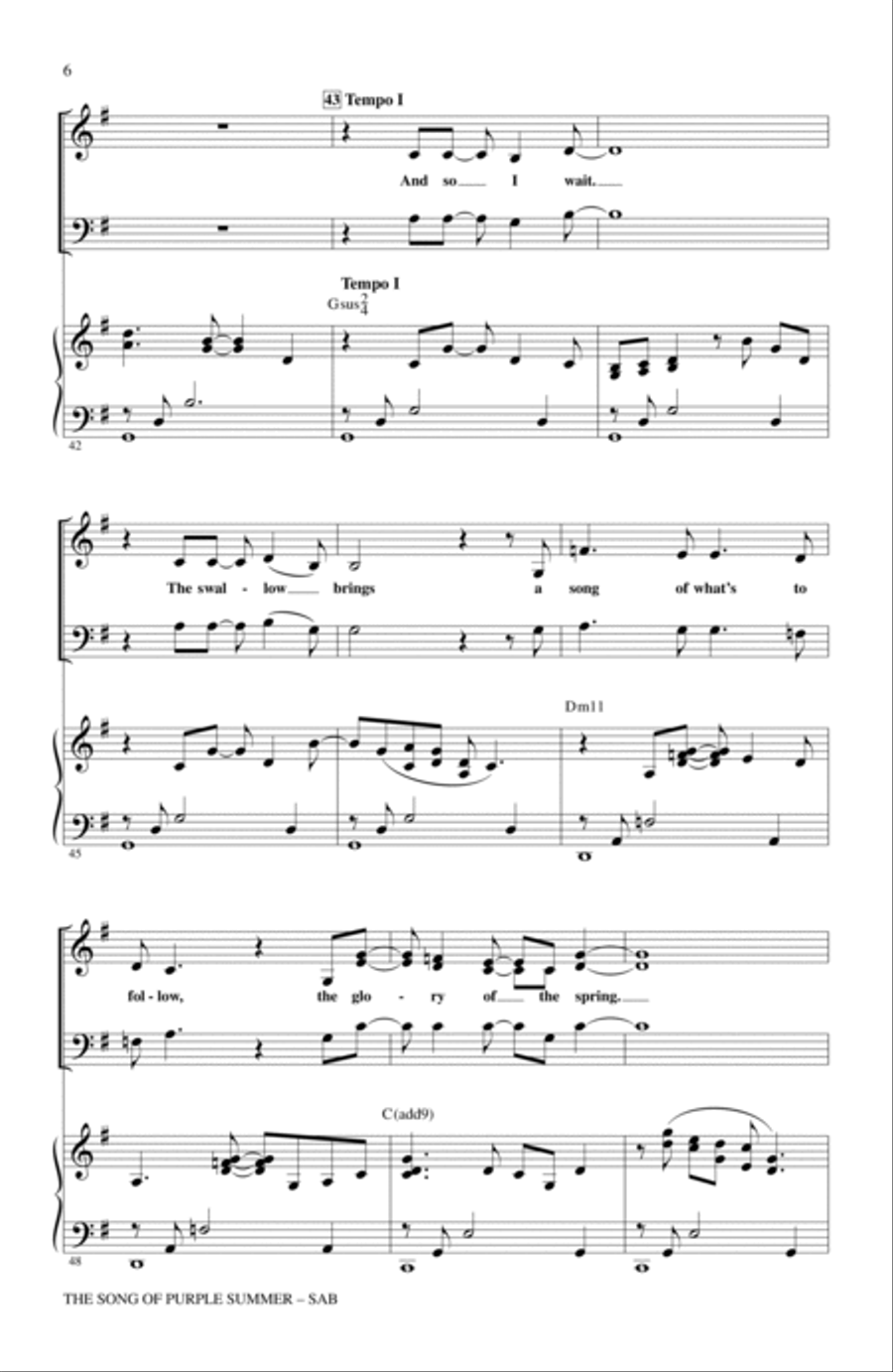 The Song Of Purple Summer 3-Part scores gallery preview page 5