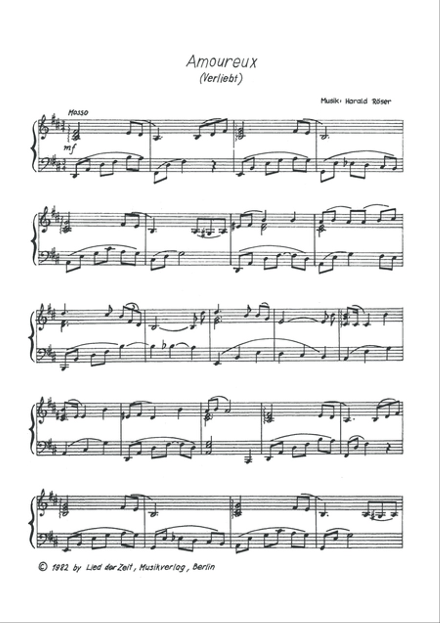 Amoureux (Verliebt) Amoureux (Verliebt) Piano Solo scores gallery preview page 3